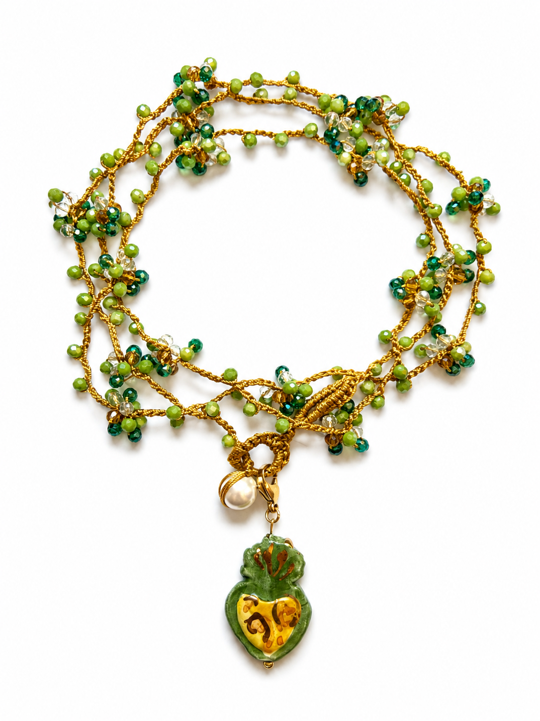 Collar cuore verde