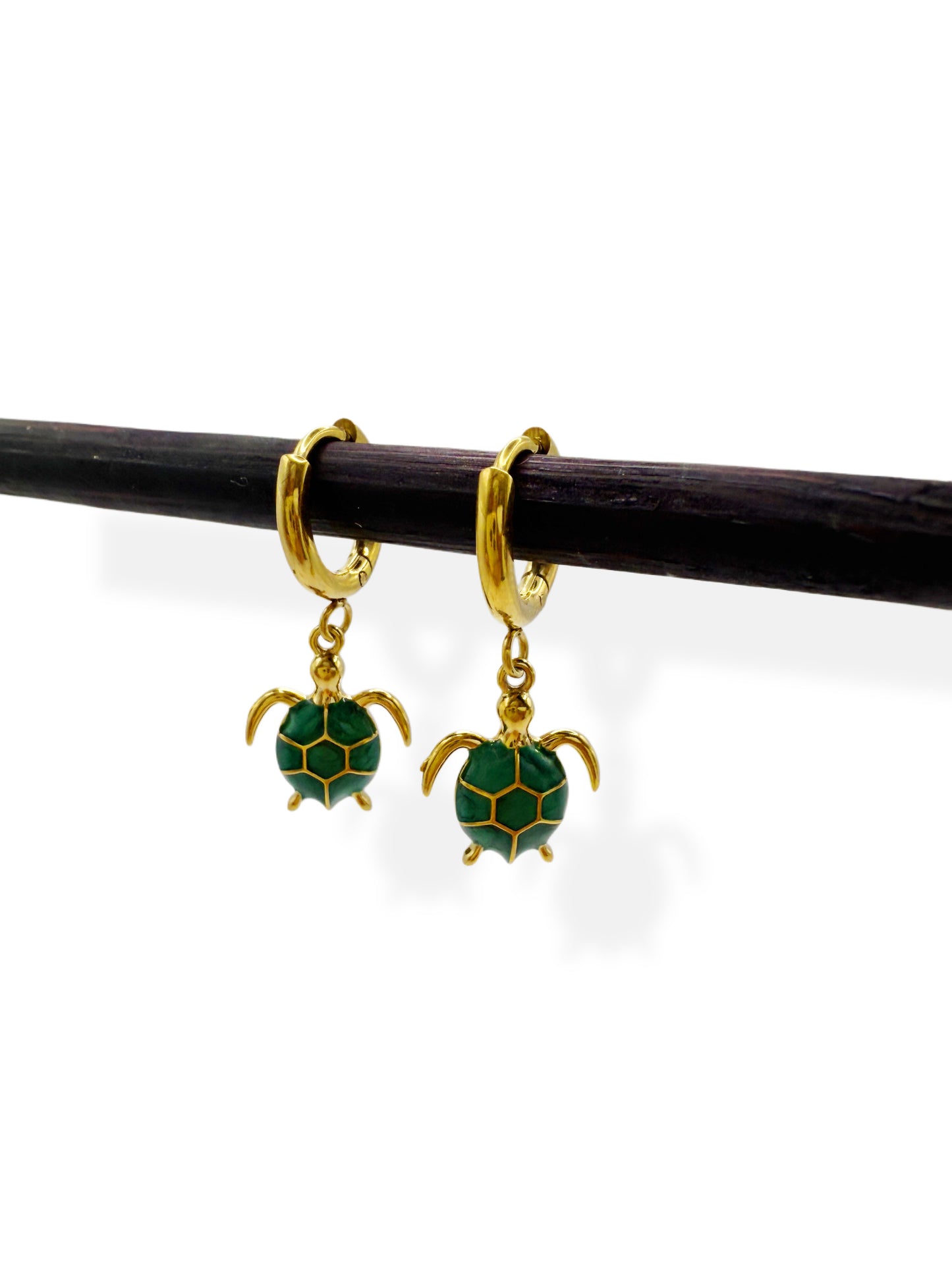 Pendientes Tortuga verde
