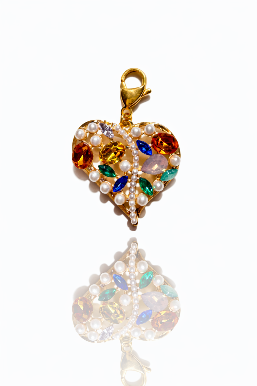 Charm corazón zafiro