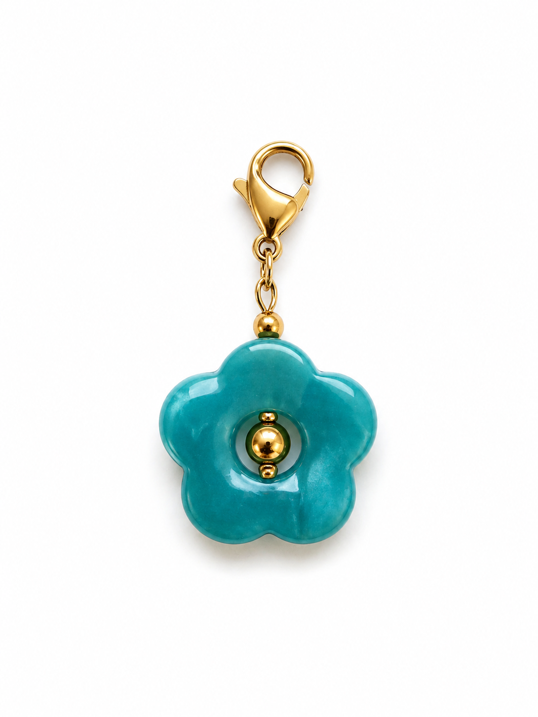 Charm flor turquesa