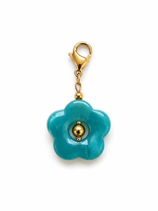 Charm flor turquesa