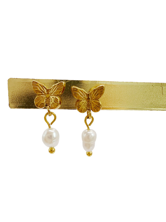 Pendientes mariposa dorado