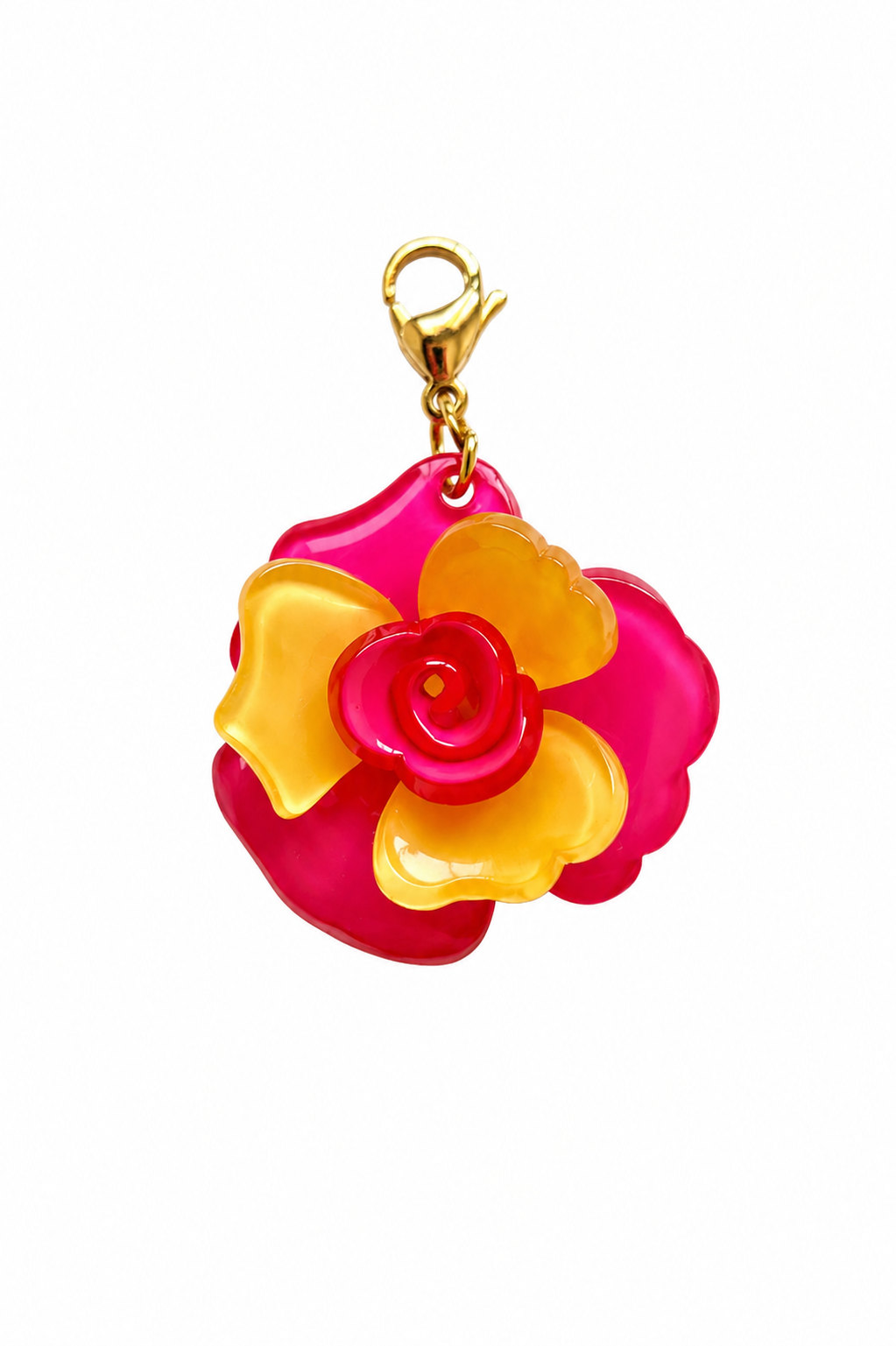 Charm flor amarilla y rosa