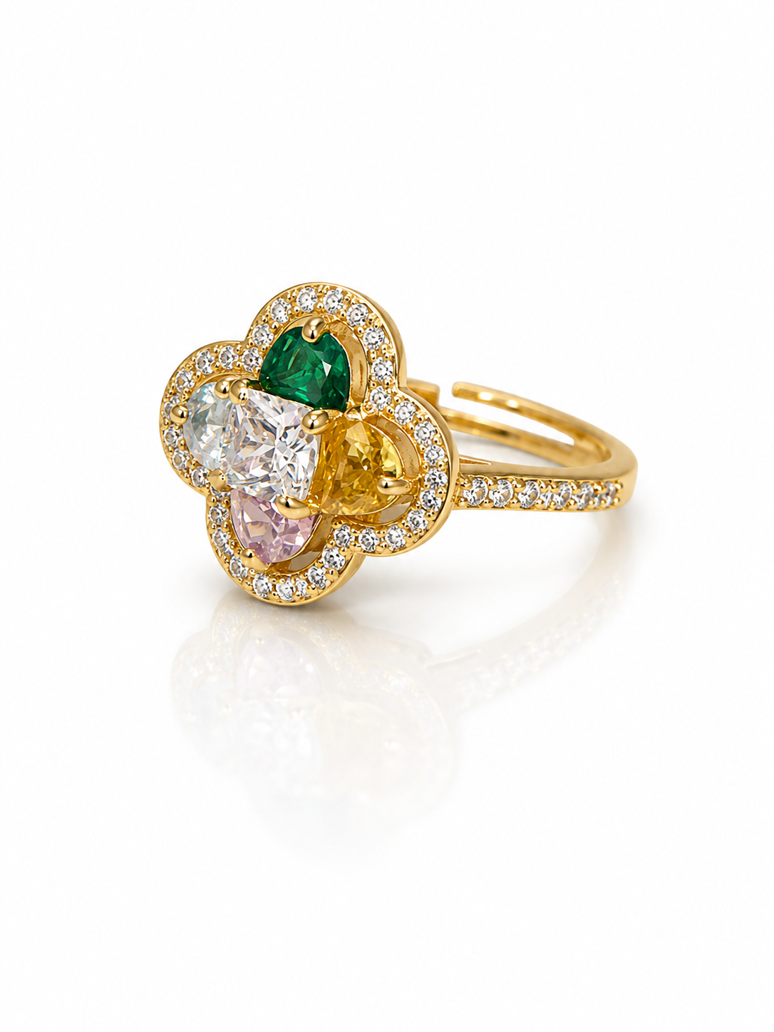 Anillo Trebolé circonitas