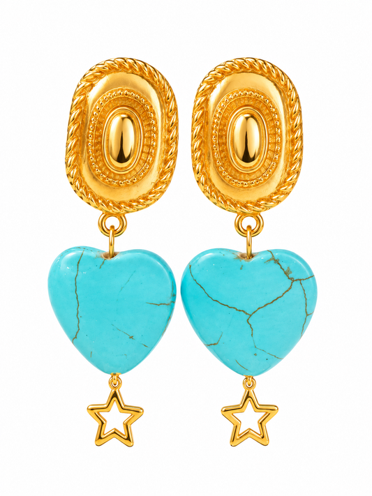 Pendientes Corazón Celeste