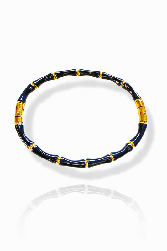 Pulsera bambú azul marino