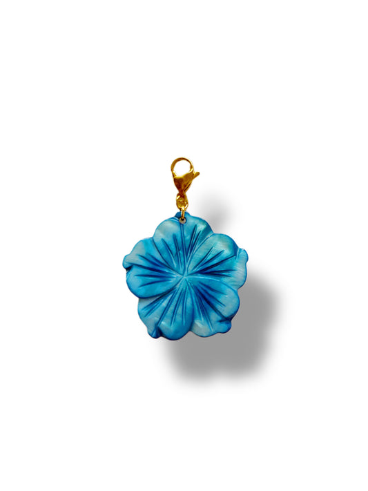 Cham flor nácar azul