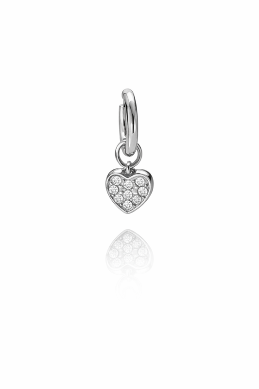 Mini pendiente corazón circonio