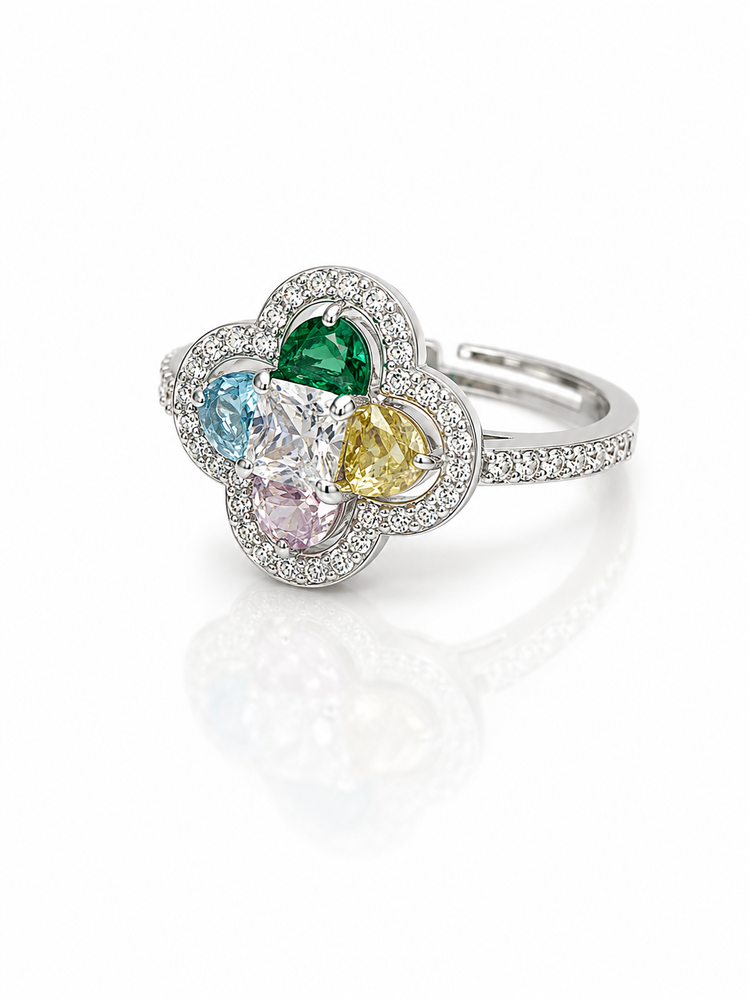 Anillo Trebolé circonitas