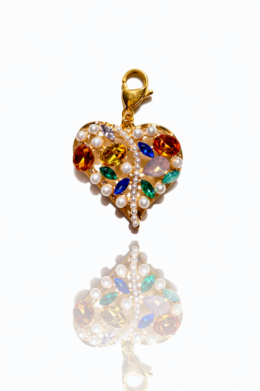 Charm corazón zafiro