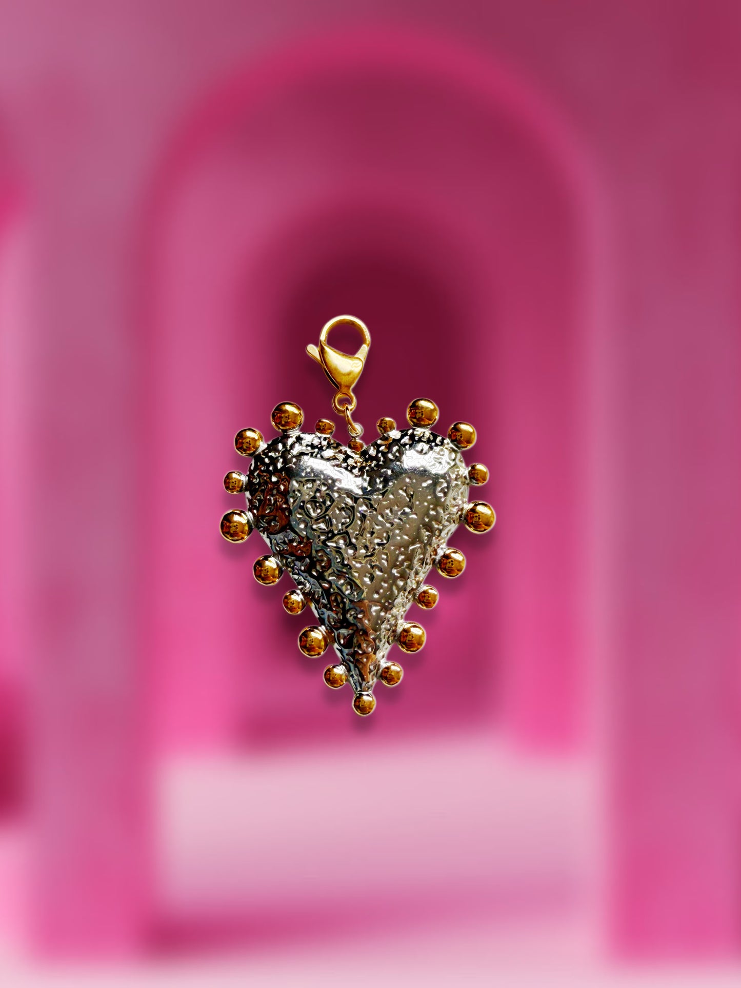 Charm corazón bicolor