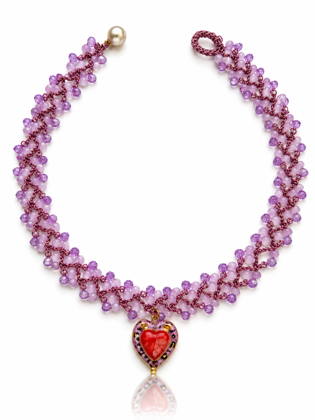 Collar Amatista Corazón