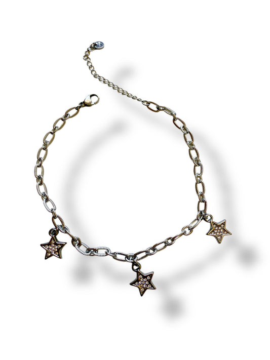Tobillera Estrella  plateada