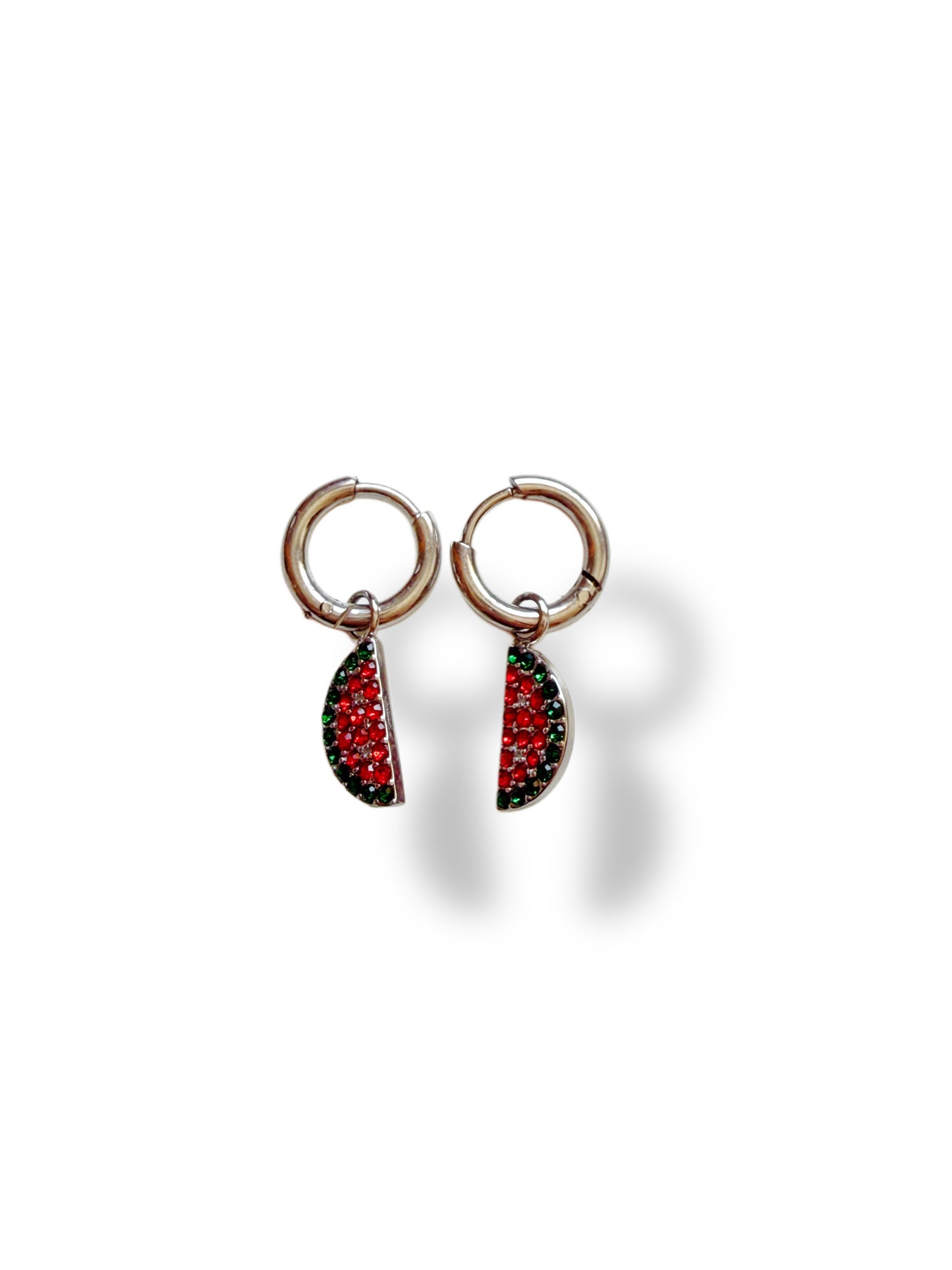 Pendientes Sandía plateado