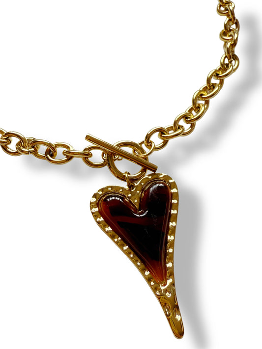 Collar corazón otoñal